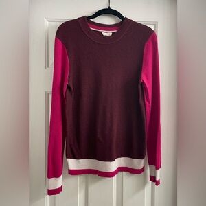 COURT & ROWE Pink and Burgundy Crew Neck Sweater